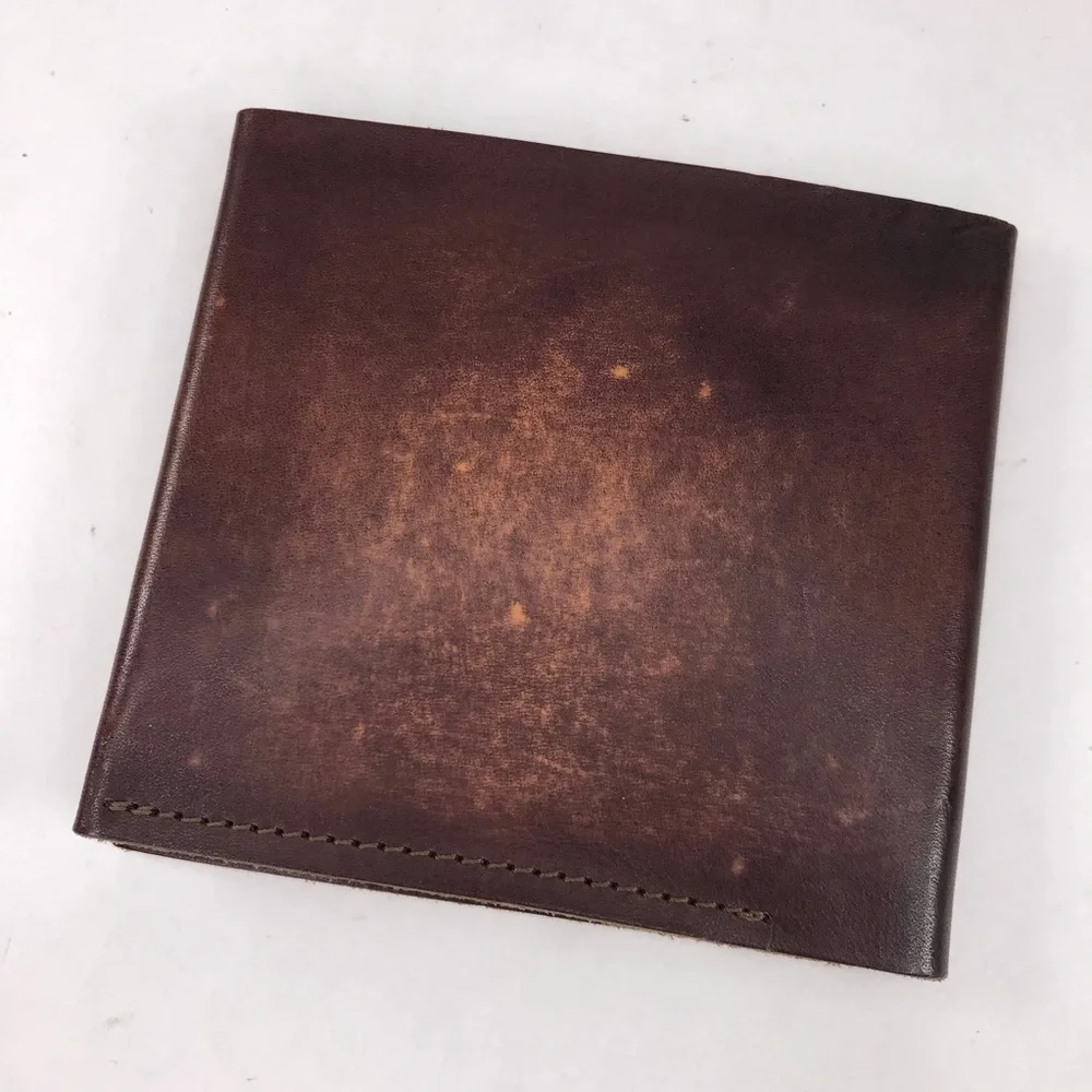 Vintage Tooled Leather Wallet Aspen Leaf Design Bi Fold Made in Colorado